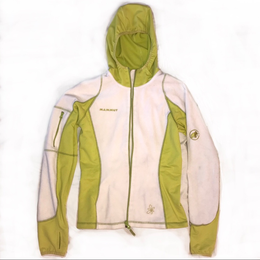 Mammut fleece hooded zipper jacket running athletic long sleeve rock climbing